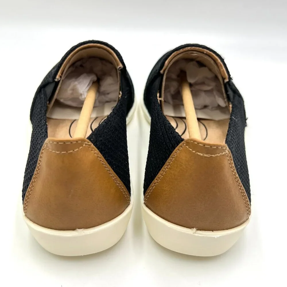 Life Stride Womens Size 6.5 Next Level Black Knit Slip On Comfort‎ Loafers Shoes